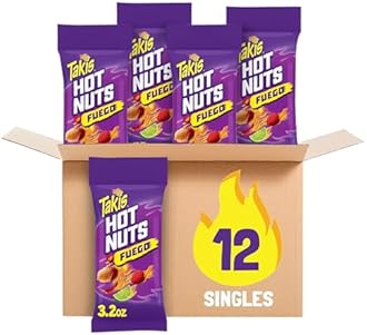 Takis Fuego Hot Nuts 12 pc / 3.2 oz Snack Size Box, Hot Chili Pepper & Lime Flavored Extreme Spicy Double-Crunch Peanuts