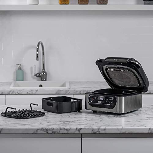Ninja Foodi Grill & Airfryer, 5,7L Heißluftfritteuse, Air Fryer, spülmaschinenfeste Teile, 5-in-1, Schwarz/Silber AG301EU – Bild 7