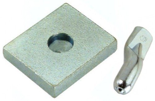 Combiarialdo 349Z.20 Piastra Zincata 60X70X15Mm Perno Sferico Inferiore Foro 20,5Mm Saldare Cancello Pedonali Ante Battente