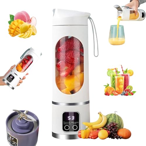 Digital Display Juicer-Smart LED Display, Diet-Friendly Portable Multimode Blender Personal Electric USB 450ML Portable juicer Shakes and Smoothies Blender Small Blenders Mixing