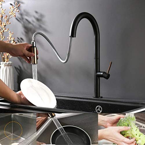 Robinet de cuisine extractible or rose mitigeur evier blanc 360 - 3