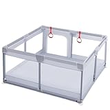 Baby Playpen,36”×36” Playpen for Babies and Toddlers,Baby Play Yards Indoor,Safety Play Yard for Babies with Soft Breathable Mesh,No Gaps (Grey)