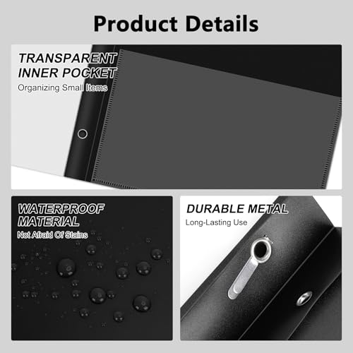 Ndsox 5 Packs Clear Front Report Covers with 3-Prong Fasteners, Plastic Project Presentation Folders Resume Document Covers with Black Back for 8.5\" x 11\" Letter Size Paper for School Office Business