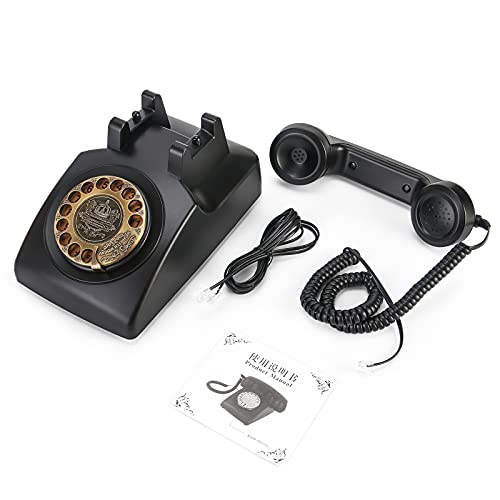 Teléfono Retro de Disco Clásico Negro miniatura 3