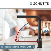 SCHÜTTE 99860 AQUASTAR PRO Trinkwasser-Spültischarmatur mit Filtersystem, 3 Wege Küchenarmatur, Küchenarmatur mit Wasserfilter gegen Kalkrückstände und Schwermetalle, Schwarz – Ansicht 4