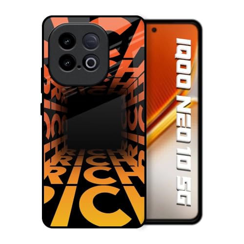 Image of Printed Tempered Glass Back Case Cover Compatible with iQOO Neo 10 5G - Eye Twister Illusion Real Glass case