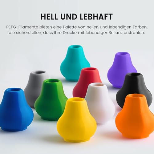 TECBEARS PETG Filament 1.75 mm Schwarz, Stärker Zähigkeit PETG 3D Drucker Filament, 1kg Spule, Maßgenauigkeit +/- 0,02 mm, Kompatibel mit FDM Drucker – Bild 5