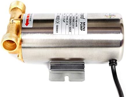 Nordstrand 90W Hot and Cold Water 1 Bar Pressure Booster Pump - for Shower Home Garden Irrigation Washing Machine - Inline Electric Automatic - Stainless Steel