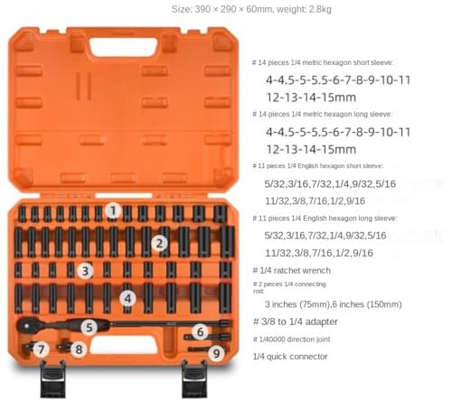 MEIZHITU Hand Tools Socket Set 56 Pcs Home Repair Tool Kit Socket Set Ratchet Wrench Household With Tool Box Storage Case Mechanic Tool Kit - Image 2