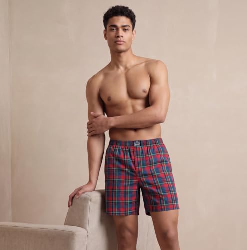 Image of Levi's 024 Boxer Shorts for Men | 100% Poplin Cotton | Checked Men's Boxers | Durable & Breathable | Smooth Hand-Feel | Inner Elastic Waistband | Functional Fly | Relaxed Leg Opening | Pack of 1