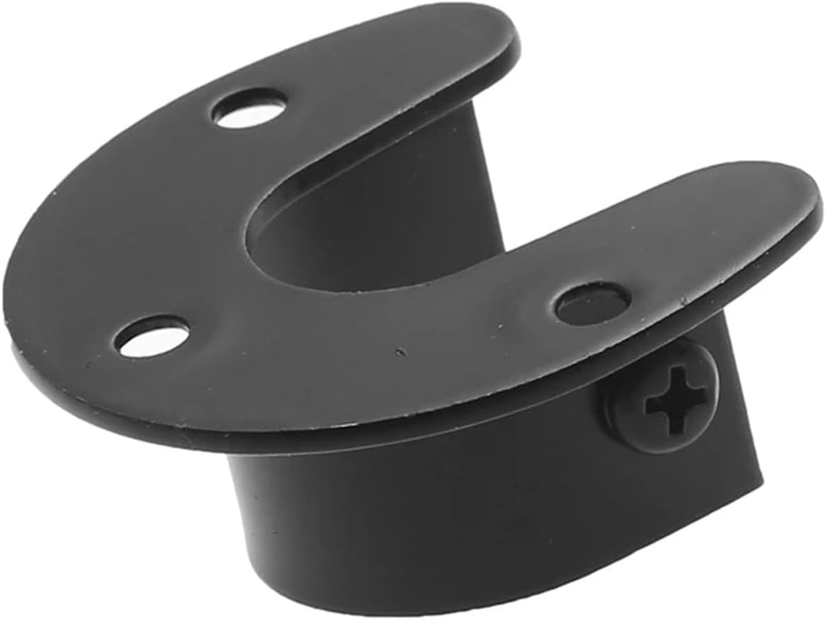 Closet Rod Brackets 10pcs Wardrobe Bracket Heavy Duty Stainless Steel Rod Socket Flange Holder Closet End Support 19/22/25/32mm U Shaped for Closet Bathroom(Black 25mm)