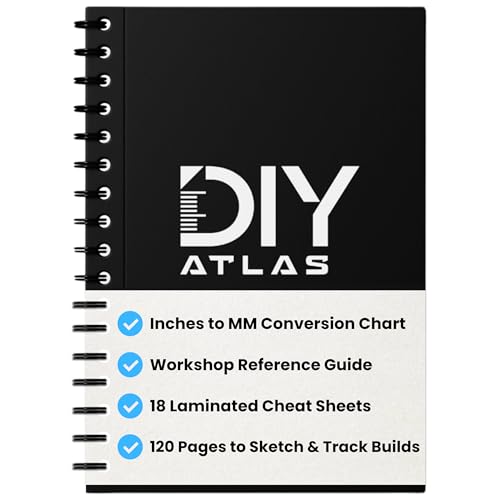 DIY Project Notebook - Conversion Charts, Miter Angles and Workshop Reference Guide - 120 Pages and 18 Laminated Reference Pages - Woodworking Planner for DIY Enthusiasts
