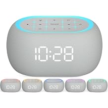 ANJANK White Noise Sound Machine Alarm Clock with Bluetooth Speaker, 21 Relaxing Sounds, 7 Night Lights,0-100% Dimmer/Sleep Timer/30-Level Volume Control,Sound Machine for Kids Adults Sleeping,Bedroom
