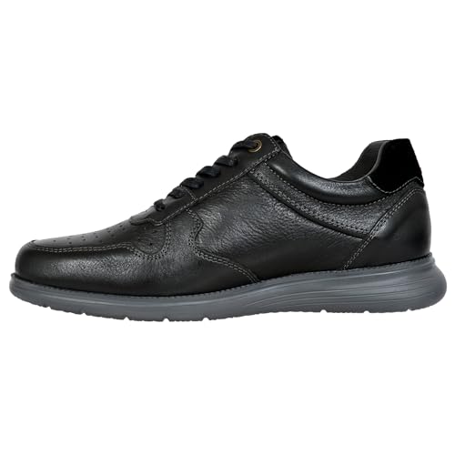 Image of Hx London Leather Men Perforations Round Toe Lightweight Sneakers