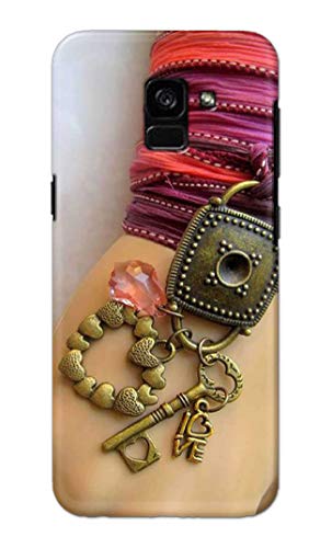 Image of Girl Hand with Keychain Hard Back Case Cover for Samsung Galaxy A5 (2018) / Samsung A8 (2018), A530F, A530F / DS Back Cover -(J5) VNS2228