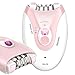 Epilator for Women,Cordless Rechargeable Hair Removal Device,Facial Hair Epilator with 2 Speed and LED Light,Electric Trimmer Tweezer Portable for Face Legs Arms Underarm Bikini Area Pink