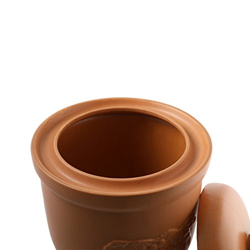 Pot multi-usage en céramique de 10 l avec couvercle marron Axentia récipient de stockage - 4