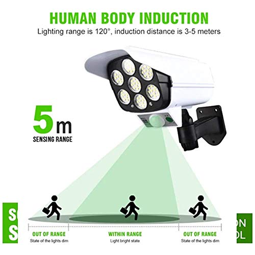 Luminaria Solar Camera Falsa Sensor de Proximidade 77 Leds 3 funções
