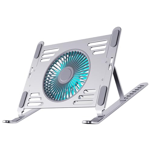 Soporte para portátil con ventiladores de alimentación USB, soporte ajustable, tecnología de refrigeración silenciosa, elevadores ergonómicos para laptop