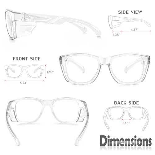 UKNOW Safety Glasses - Anti Fog Lenses - Eye Protection with Side Shields - ANSI Z87.1 Protective Eyewear - UV Protection