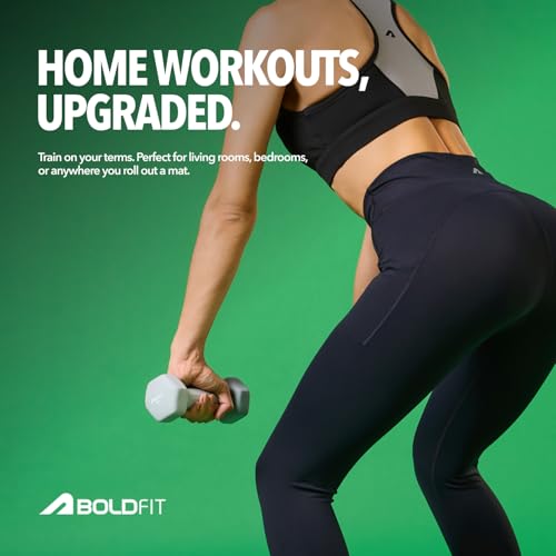 Image of Boldfit Adjustable Dumbbell Set for Men & Women,Rubber Coated Dumbbells with Anti-Slip Steel Handle,Compact, Space-Saving Home Gym Equipment for Strength Training & Weightlifting Full Body Workouts