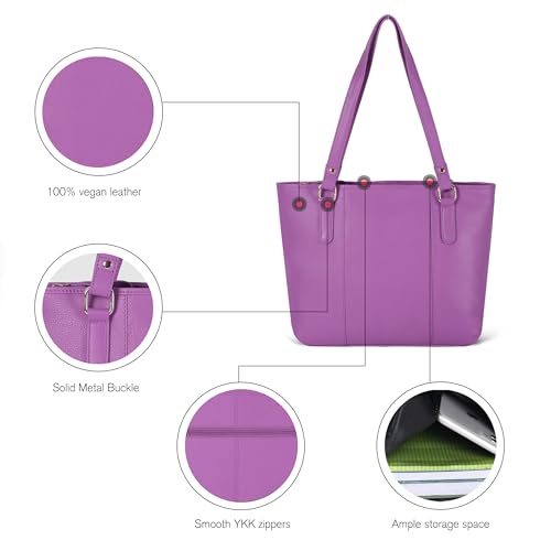 Image of Leather Purse For Women - Real Leather Tote For Women - Ladies Shoulder Handbag For Work, Travel, Casual Use
