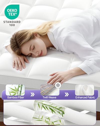 Image of ChiXpace Dual Layer Memory Foam Twin XL Mattress Topper - 3 Inch Cooling Pillow Top Cover Rayon and 2 Inch Gel Egg Crate Foam, Twin XL Extra Long College Dorm Room Essentials (Cream)