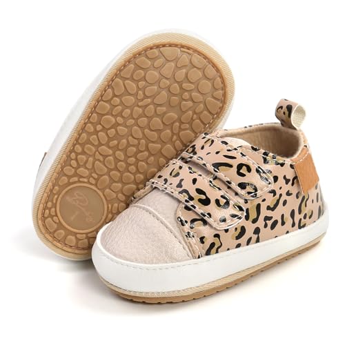 Image of SOFMUO Baby Boys Girls High Top Ankle PU Leather Sneakers Soft Rubber Sole Infant Moccasins Newborn Oxford Loafers Anti-Slip Toddler Wedding Uniform Dress Shoes