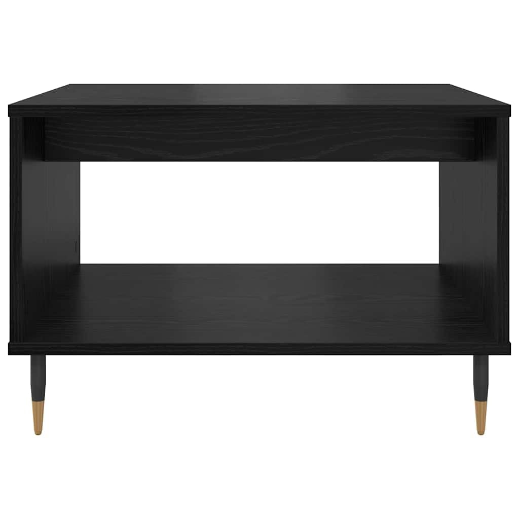Mesa de centro de roble negro 60 x 50 x 40 cm, mesa auxiliar industrial de madera, patas cónicas, diseño moderno, resistente, para salón, dormitorio, cocina