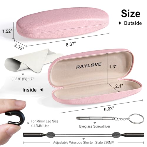 Image of RayLove Unisex Hard Shell Eyeglasses Cases, Protective Case For Glasses