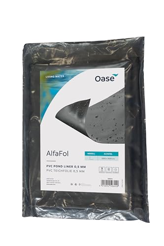 Oase 50649 AlfaFol Pre-Packed, 0,5 mm / 4 x 5 m, schwarz - PVC-Teichfolie, Folienabschnitt, Teichplane, UV- und witterungsbeständig