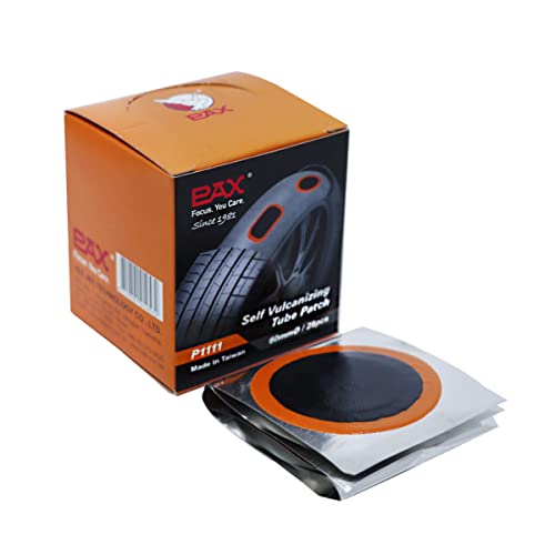 PAX 28 Pcs 60mmØ Round Tube Patches, Puncture Flat Tire Repair Patch for Car, Truck, Tractor, Agricultural Vehicles, Motorcycle, BMX, ATVs, River Floating, Inflatable Rubber