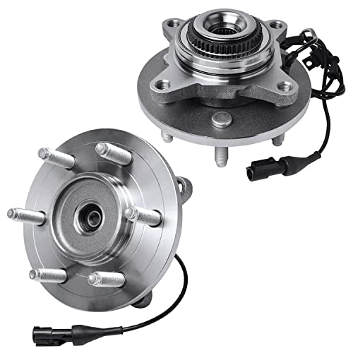 Image of Detroit Axle - 4WD Front Brake Kit for 04-08 Ford F-150, 06-08 Lincoln Mark LT, 2 Disc Brake Rotors 2 Wheel Bearing and Hubs 24 Wheel Lug Nuts 2004 2005 2006 2007 2008 Replacement