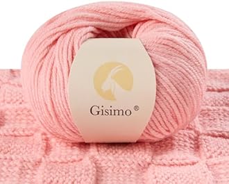 100% Merino Wool Yarn, 6-Ply Luxurious and Soft Yarn for Hand Knitting & Crocheting, 1.76 OZ/50g, 127 yds/116 Meters(Baby Pink, 1 Ball)