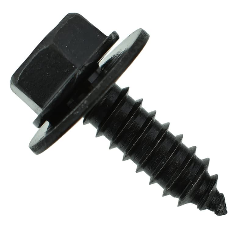 Black Hex Head Sheet Metal Screw - 6.3-1.81 x 20 MM Screw Size - 10 MM Hex Head - 50 Pack