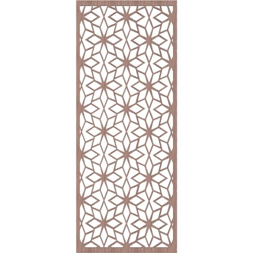 Image of 15 3 /8 inchW x 39 3 /8 inchH x 3 /8 inchT Lake Decorative Fretwork Wood Wall Panels, Walnut