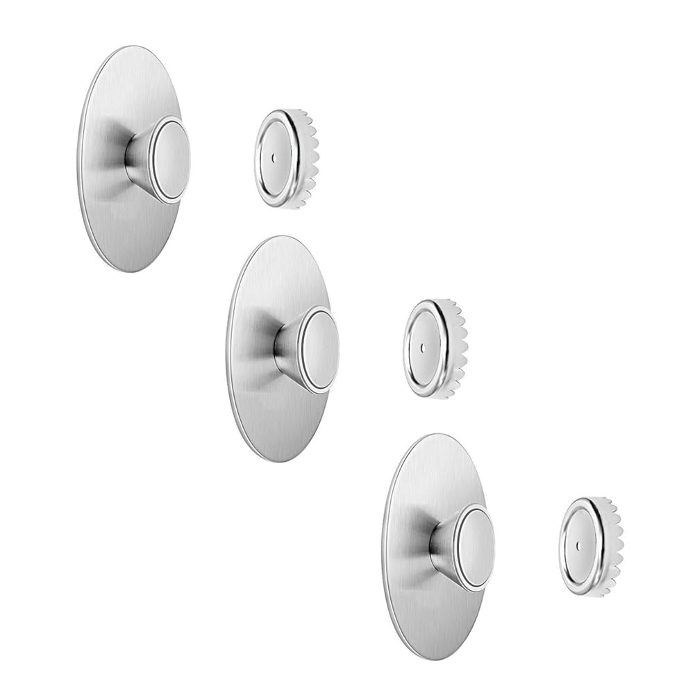 CTRLZS 3PCS Bathroom Punch-Free Wall Mounted Soap Shelf Stainless Steel Magnet Suction Soap Holder Wall Hanging Drain Rack Hook