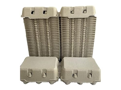 HAPPY CHICKENS 100 HALF DOZEN ECONOMY 'FLAT TOP' EGG BOXES SUITABLE FOR LABELS UP TO LRG EGGS