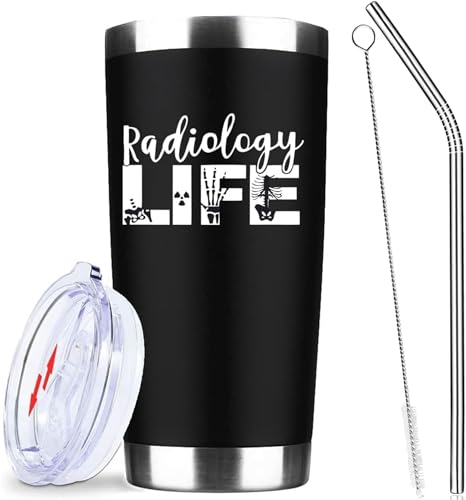 ATHAND Radiology Life Tumbler, 20 Oz Stainless Steel Insulated Coffee Mug with Lid Straw and Brush, 
