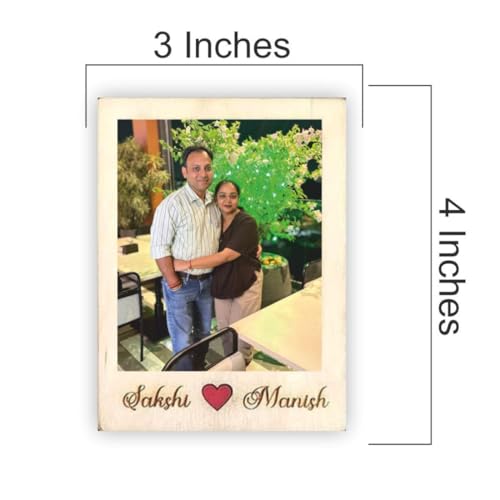 Image of Zesta Customized Fridge Magnet with Photo | Personalized Photo Frame Magnet for Fridge | Custom Picture Fridge Magnets | Polaroid Style Memory Photo Magnets for Birthday, Anniversary -3X2 Inches