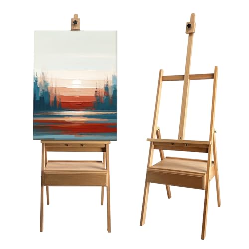 Large Beech Wood Adjustable Painting Easel with Drawer