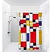 Produktbild JIESMART Gitter Wasserdicht Duschvorhang 180x180 Chic Antischimmel Shower Curtains mit 12 Haken
