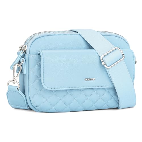 nuoku Small Crossbody Purse for Women, Double Zipper Crossbody Bags for Women Small Size with Phone...