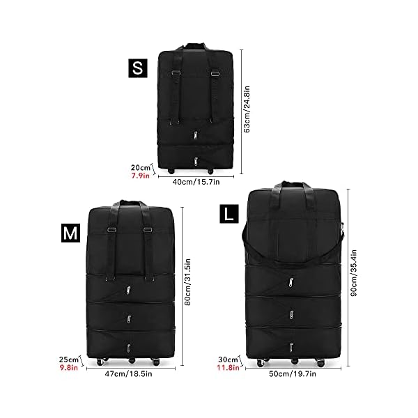 Rolling-Wheeled-SuitcaseArtue-Expandable-Suitcase-Bag-Foldable-Rolling-Luggage-Bag-For-Travel-Business-black Rolling Wheeled Suitcase,Artue Expandable Suitcase Bag Foldable Rolling Luggage Bag For Travel Business, black