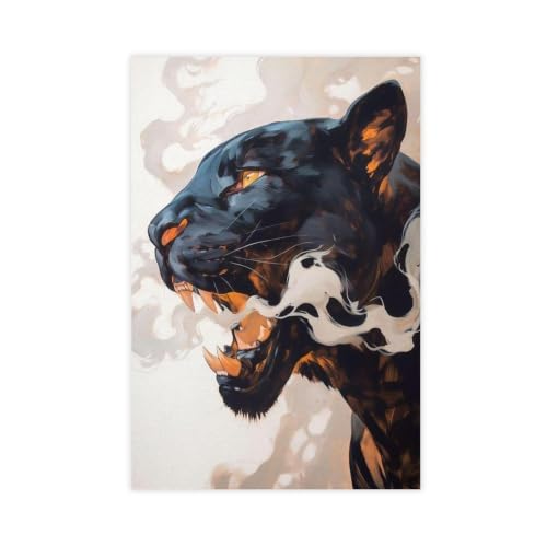 Impression sur toile gros chat rugissant pour sublimer la chambre