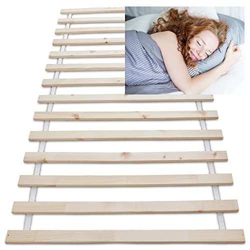 Wolkenland Premium Rollrost Rolllattenrost für Ihr Bett – Lattenrost – stabile 2 cm Dicke Holzlatten bis 400 kg belastbar – 4 Größen zur Wahl – für erholsamen Schlaf (140 x 200 cm 14 Latten)