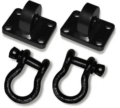 BILLET4X4 XD 3 TON Bumper Shackle MOUNTS - MACHINED (Pair) with D-Shackles & Backing Plates