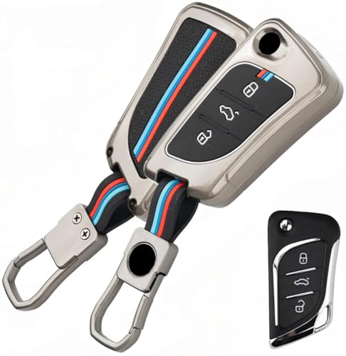 Image of BKN Premium Metal Silicon Key Cover Compatible Compatible with KD Xhorse LX B30 Universal Remote 3 Button Flip Key | Visible in Low-Light Conditions