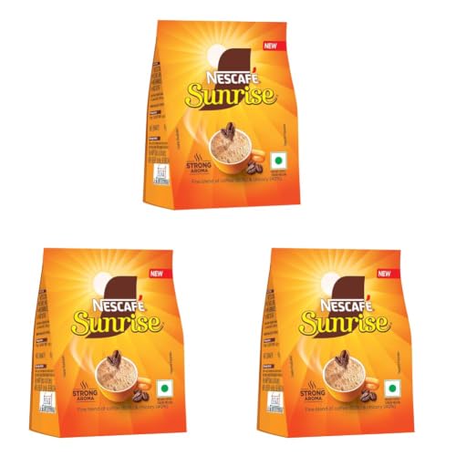 Image of Sunrise Instant Coffee Powder Bag by Nescafe | Rich Aroma for the perfect start to your day | Coffee Chicory-Mix | 90 grams stabilo (Pack of 3)