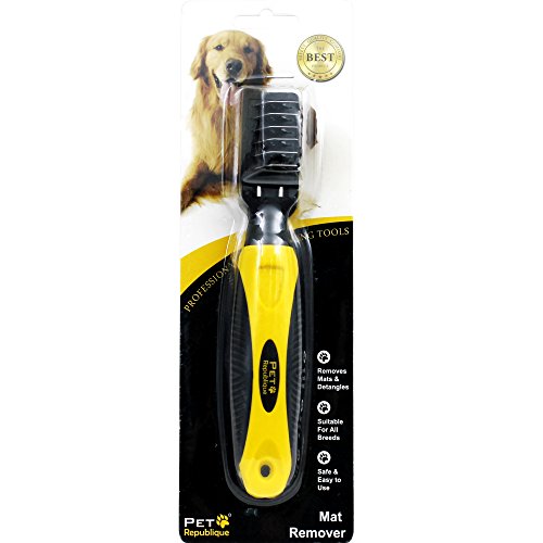 Pet Republique Dematting Tool for Dogs – Matt Splitters for Dogs, Cats, Rabbits, Long Haired Breed Pets – Effective Mat Remover, De-Matting Comb, or Dematter - Rake Super-Sharp Teeth Design